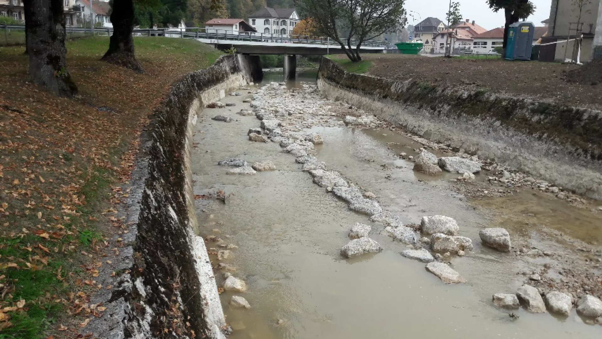 Abaissement du lit du Buttes à Fleurier