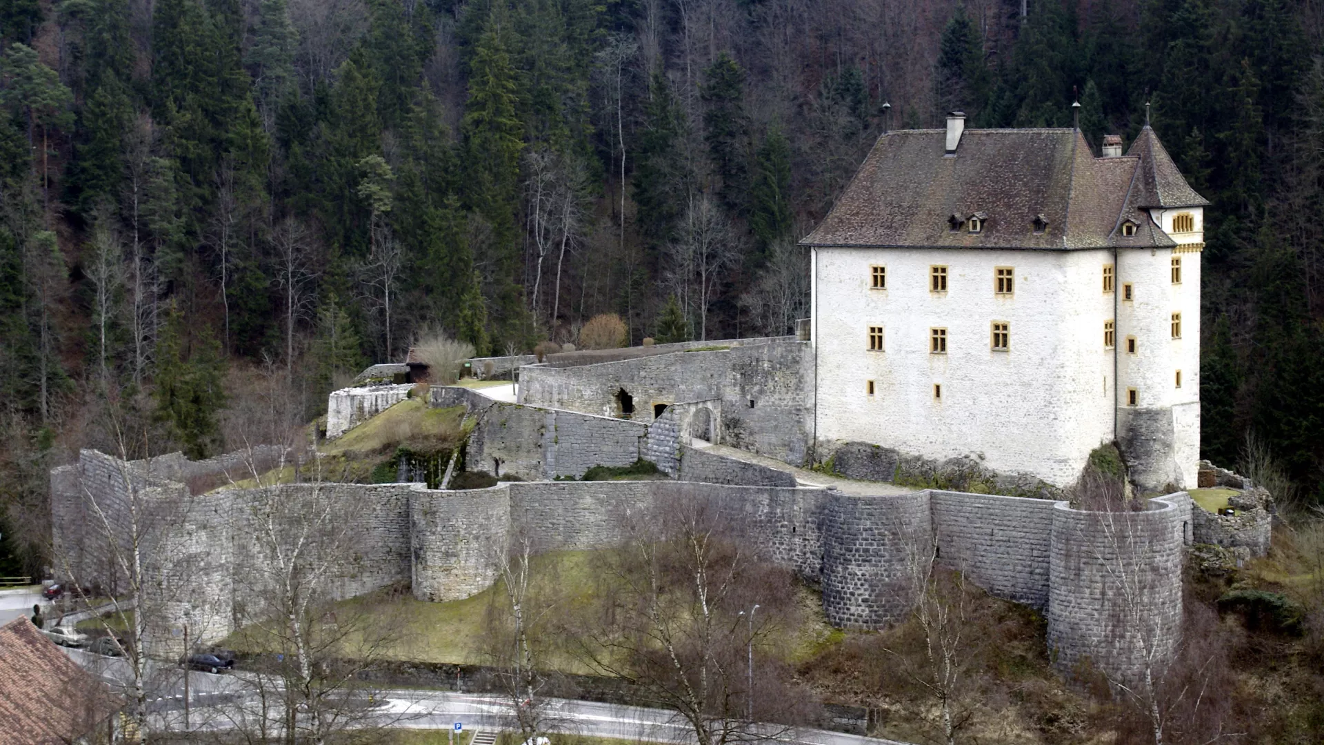 Vue du château de Valangin