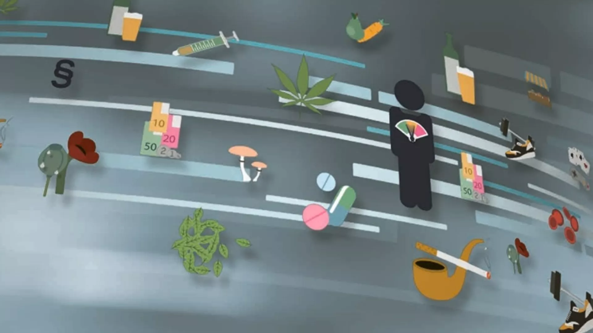 Image représentants tous les types d'addictions