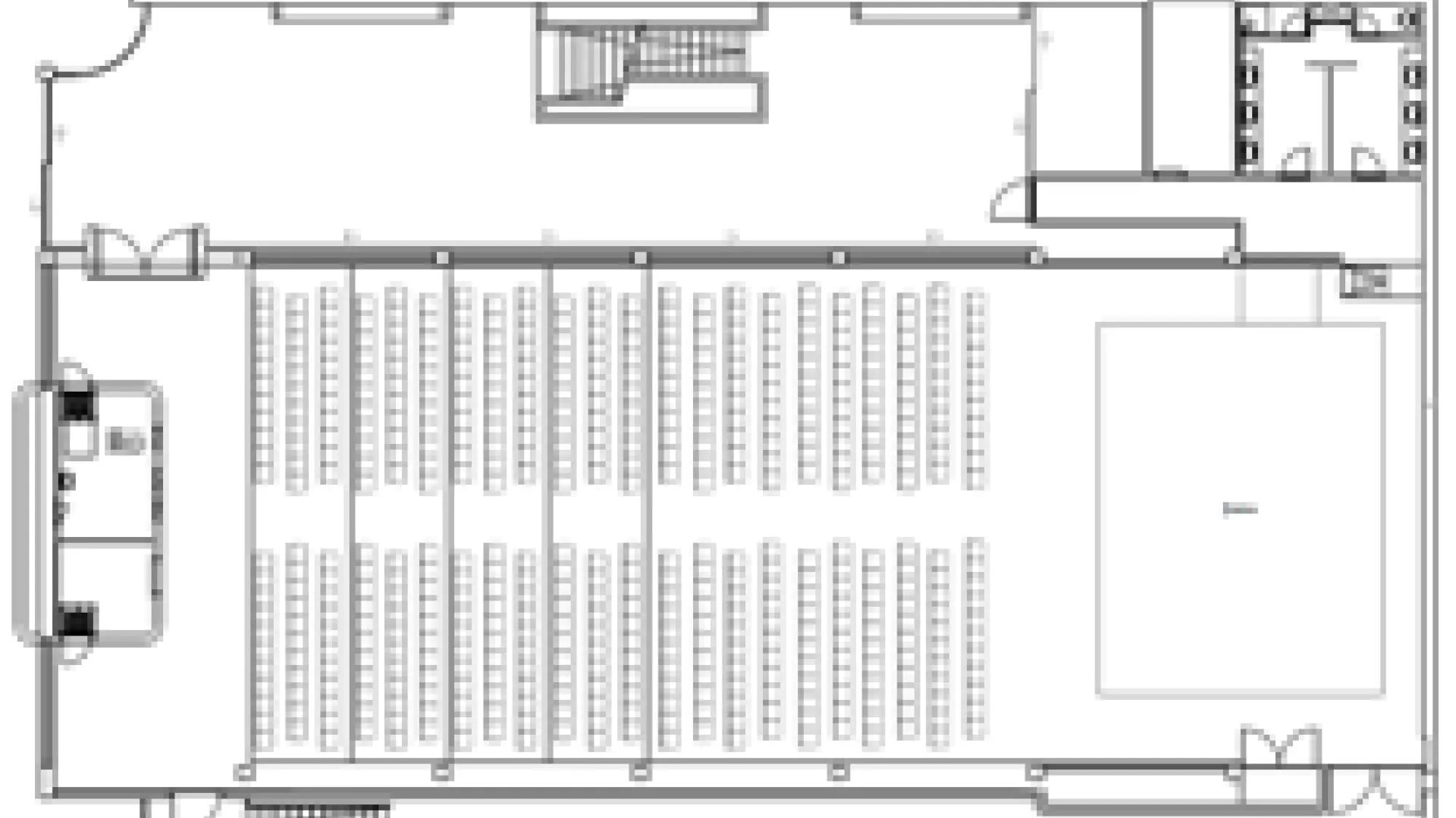 Plan de la salle de Clos-Brochet 10  dans la configuration spectacle 250
