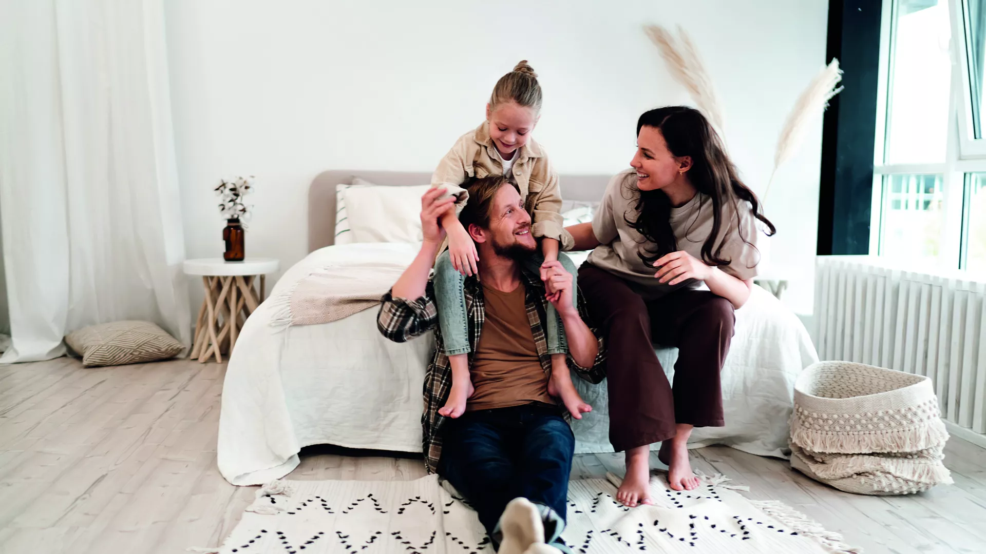 Famille ayant remplacé ses chauffages électriques