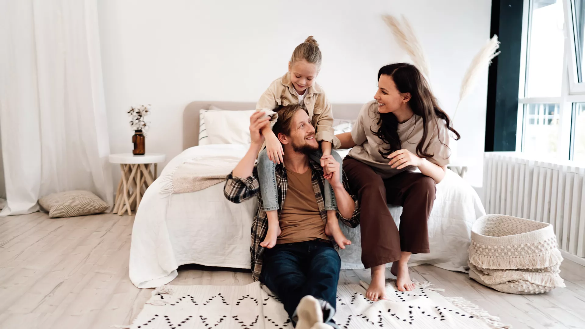 Famille ayant remplacé ses chauffages électriques