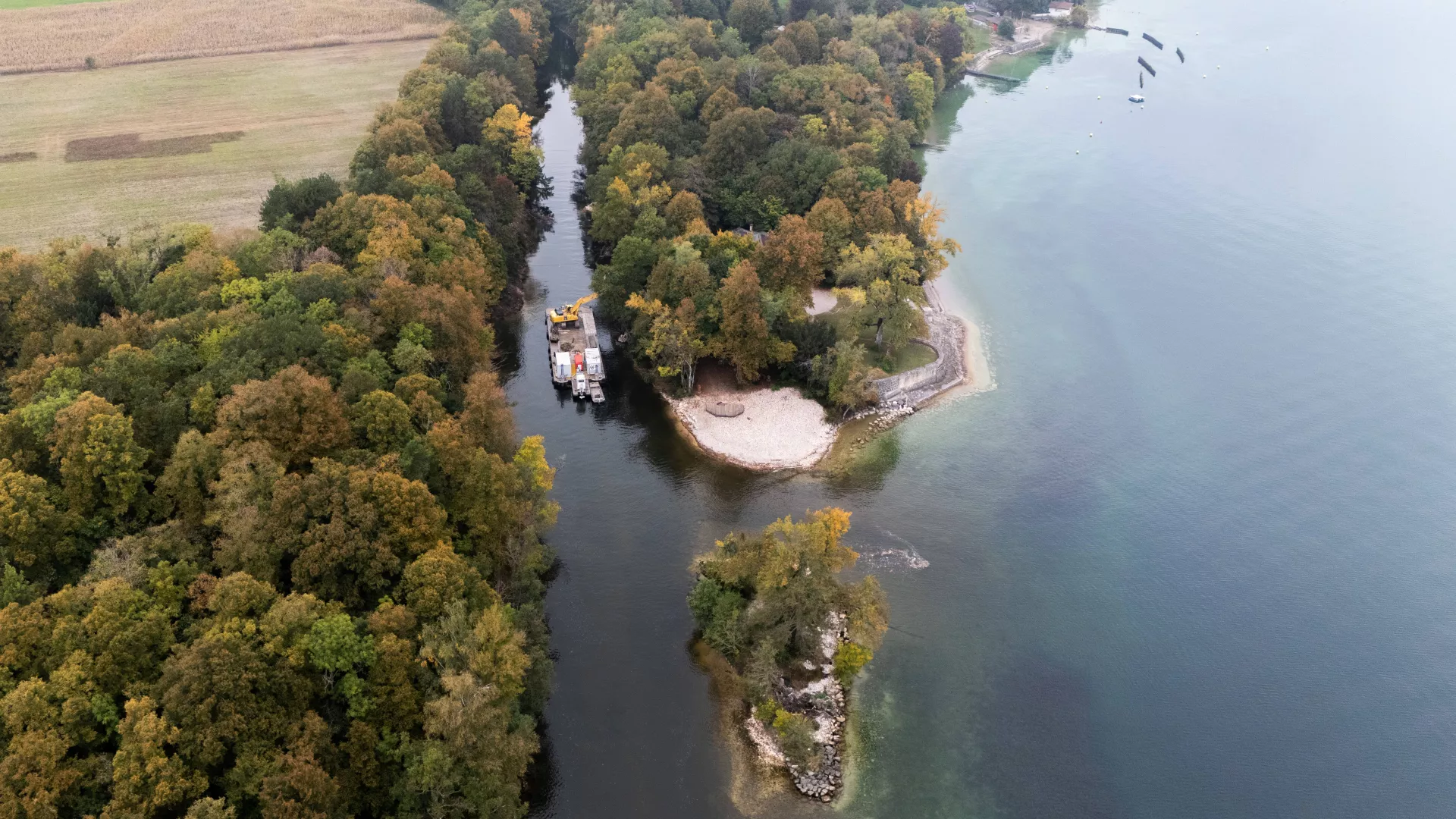 Travaux de revitalisation de l’Areuse, à la Pointe d’Areuse. Crédit: Marti Arc Jura