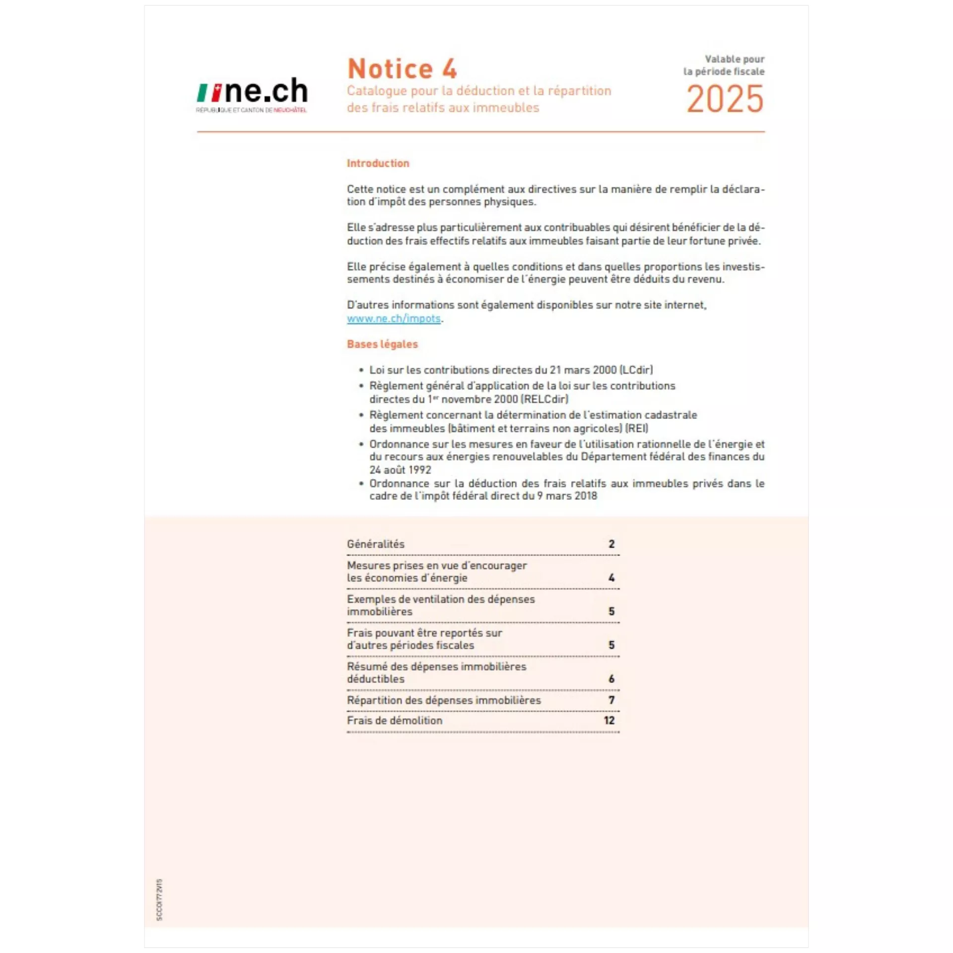 Page de couverture de la Notice 4 édition 2025